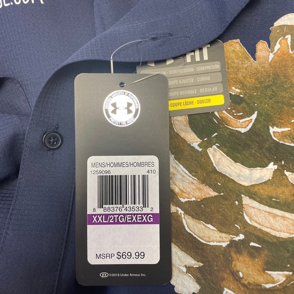 Hand Printed Mens XXL Upcycled Rustic Woody Pine Cone Long Sleeve Button Shirt - Picture 7 of 7